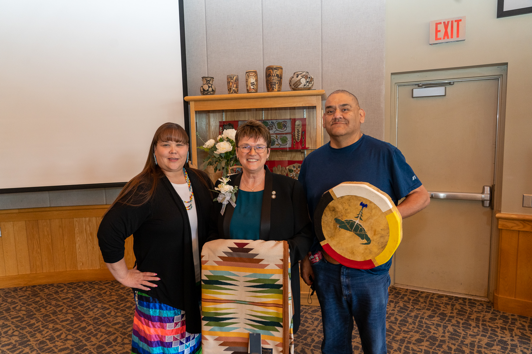 Chrissy Downwind, President Hensrud and Lee Lussier Jr.