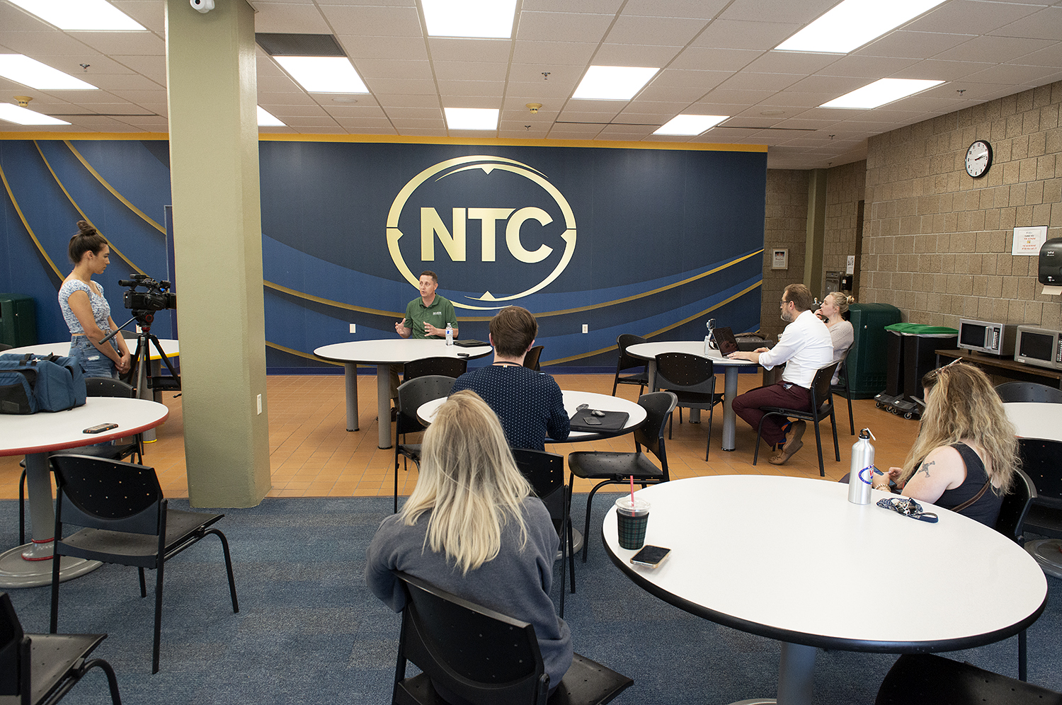 Dr. John Hoffman speaks at a press conference at NTC