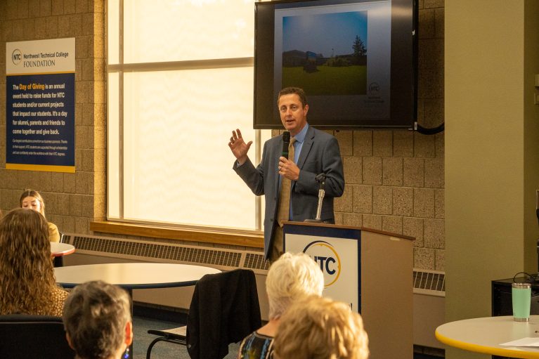 John Hoffman, NTC president, speaks at the NTC Foundation Scholarship Brunch