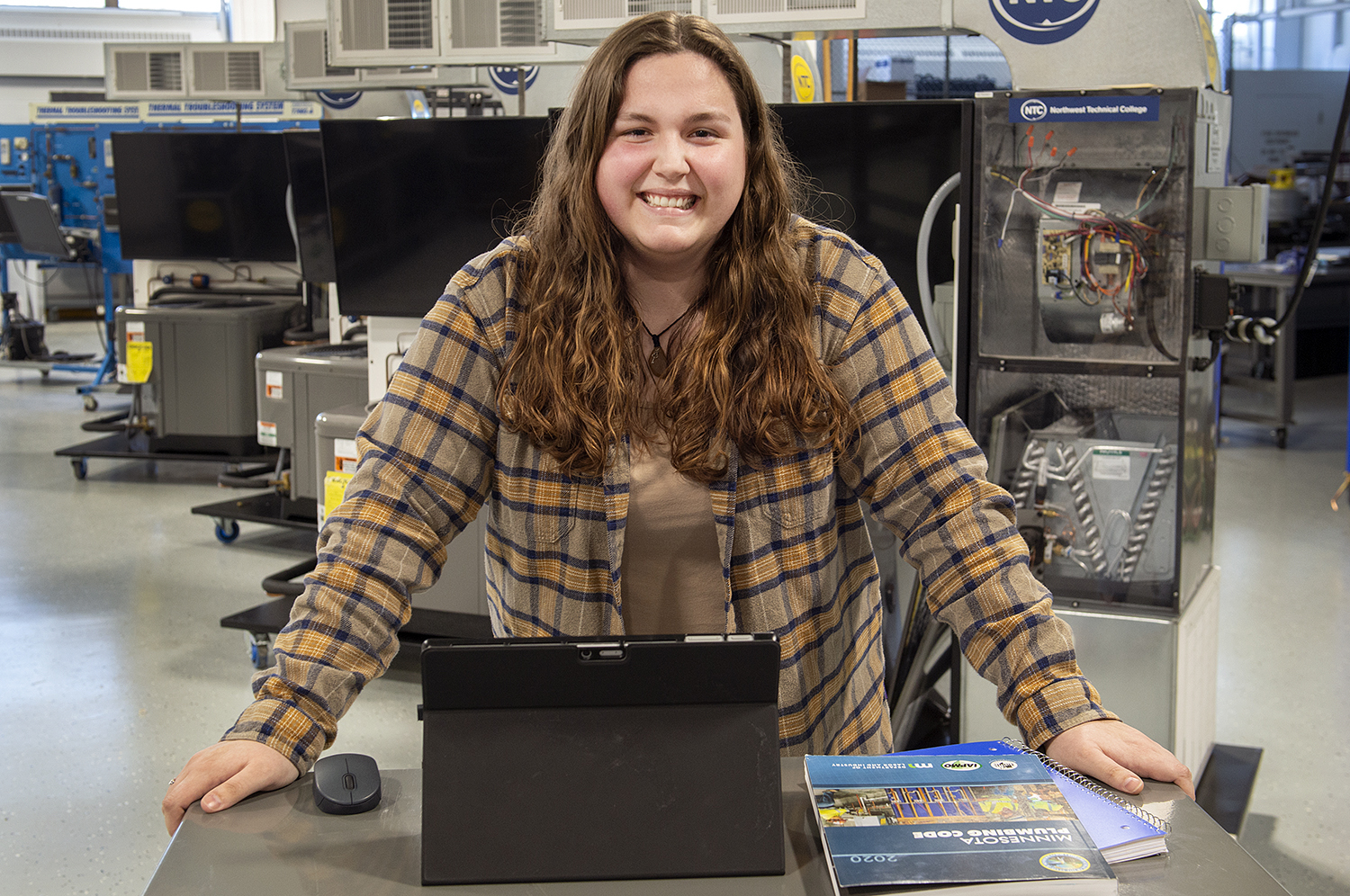 A photo of Danika David, a residential plumbing/HVAC student at NTC