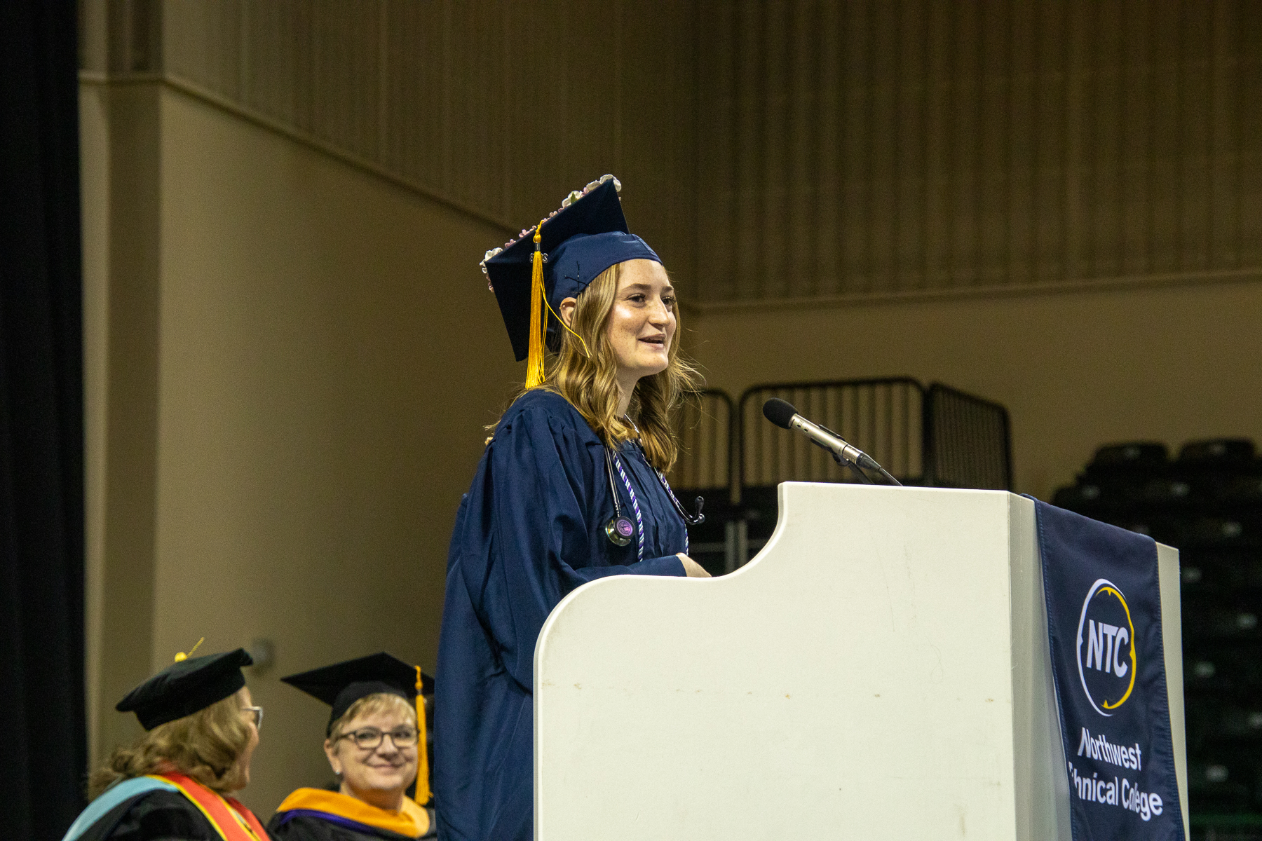 Alyx Johnson addresses the NTC graduating class of 2023