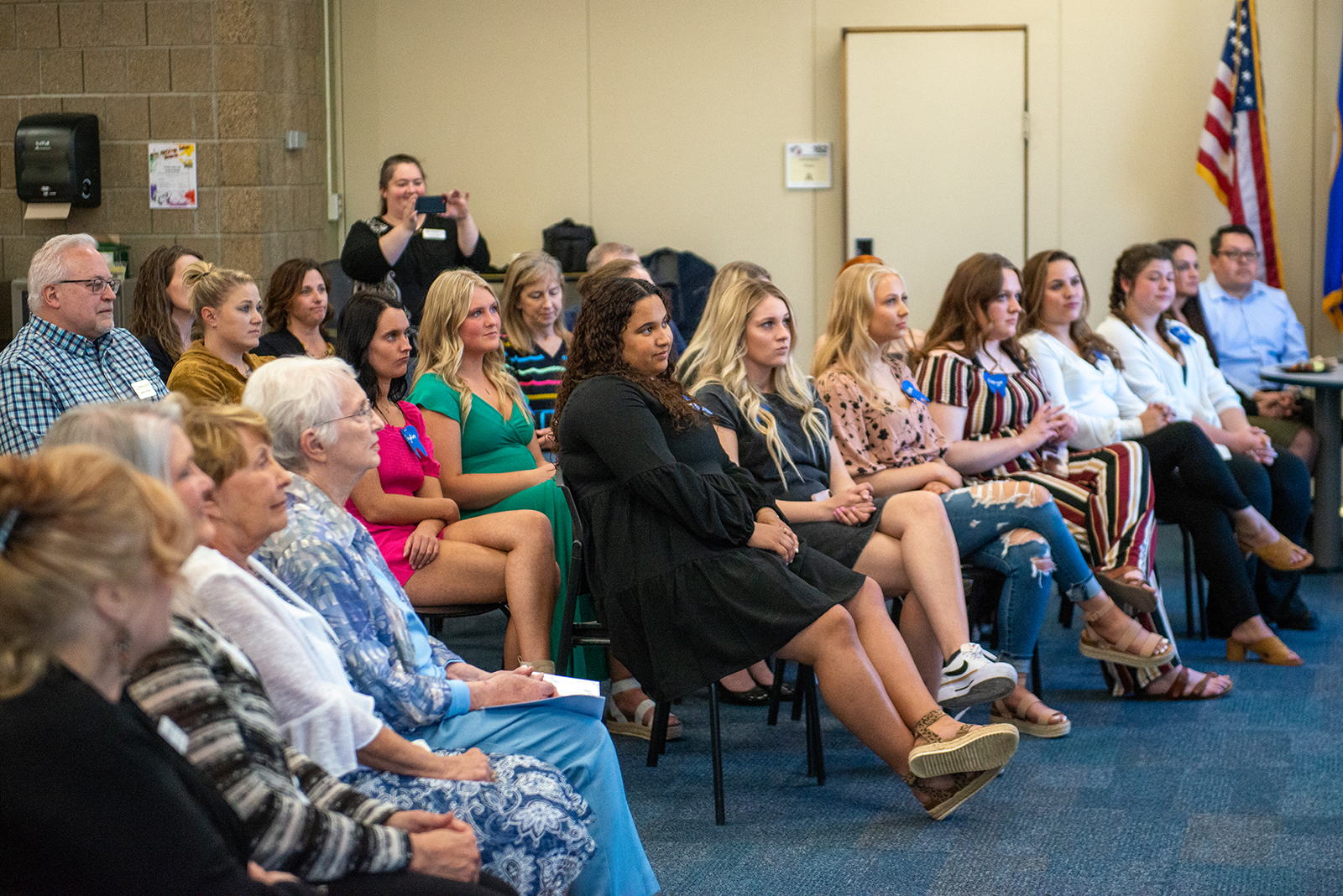 A photo of dental assisting students, alumni and staff at the 50th anniversary of dental assisting event