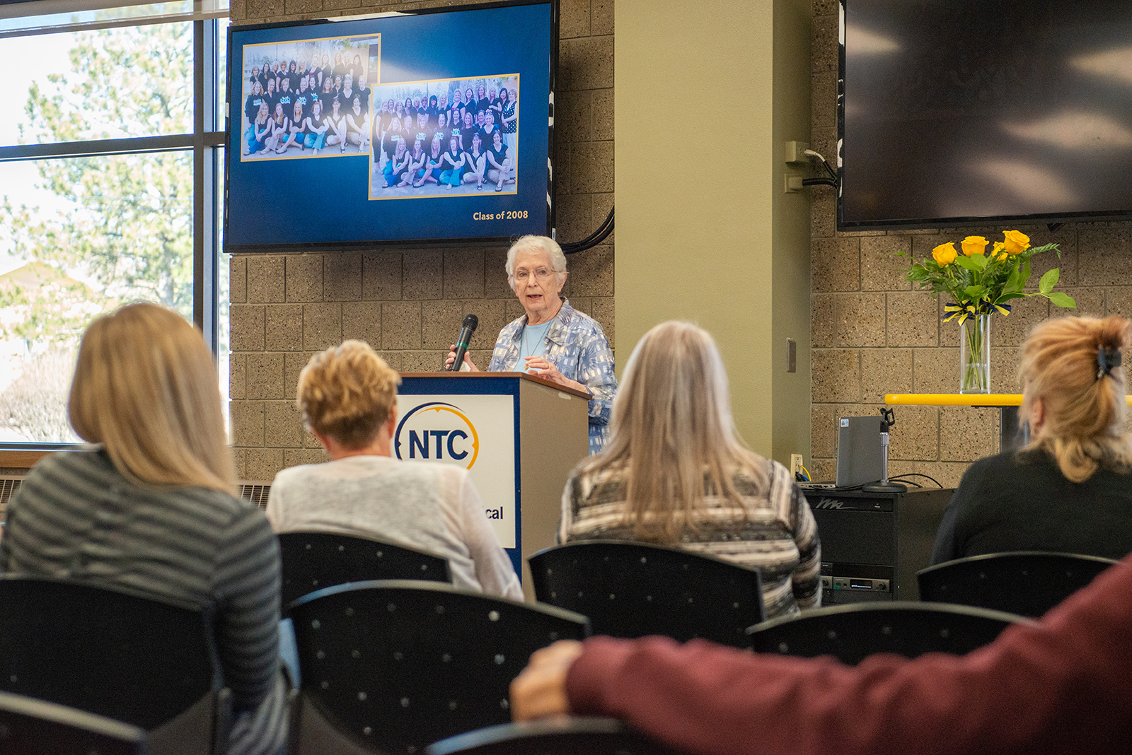 Judy Damp speaks at the 50th anniversary of dental assisting celebration