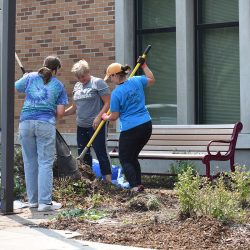 NTC employees work on landscaping projects.