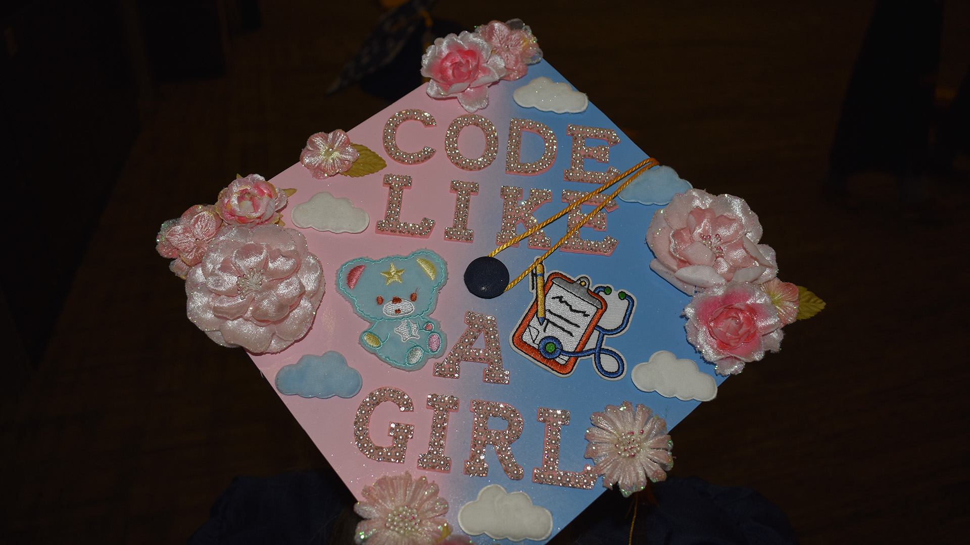 A mortar board at NTC's 2026 Commencement.