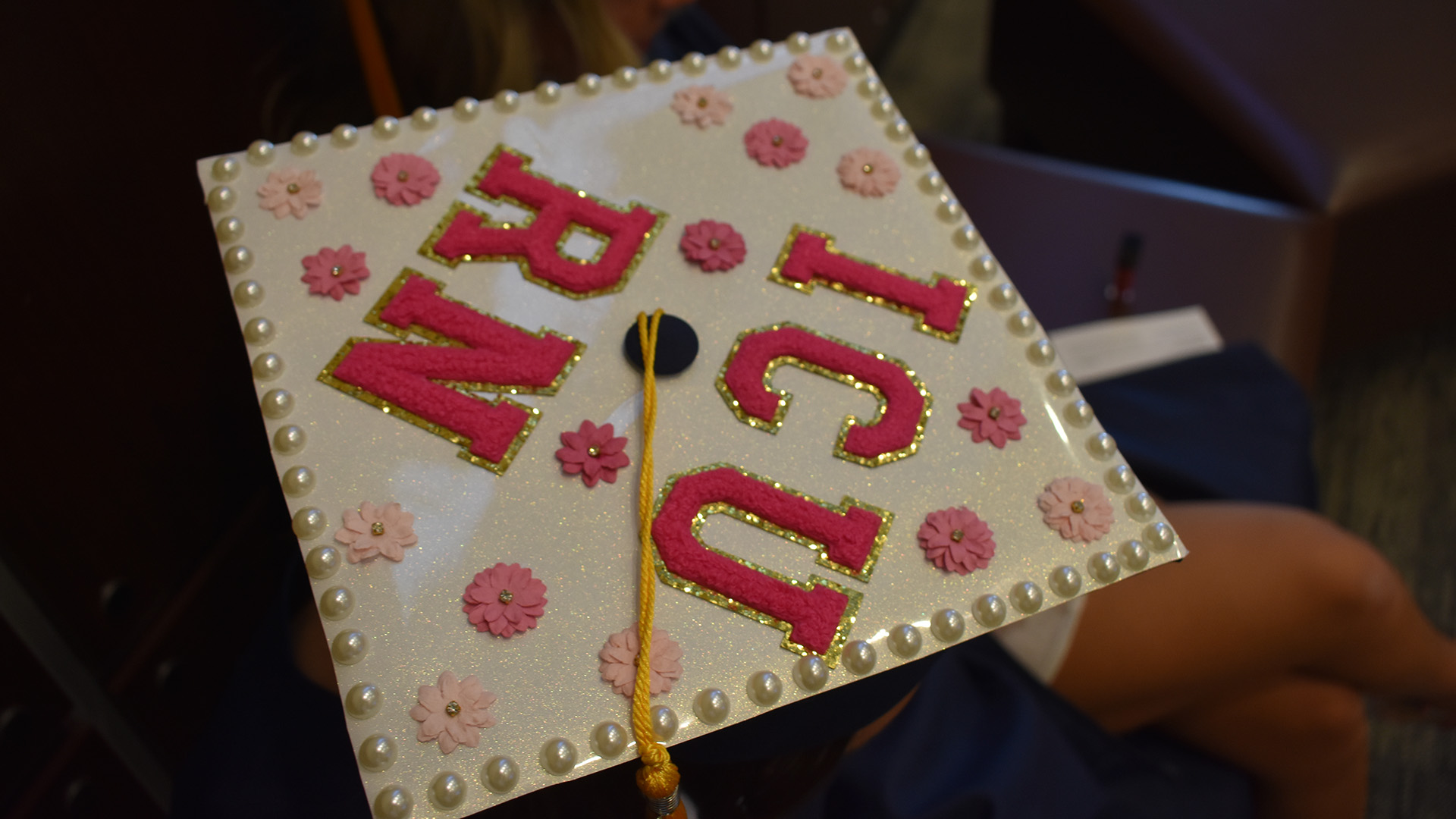 A mortar board at NTC's 2026 Commencement.