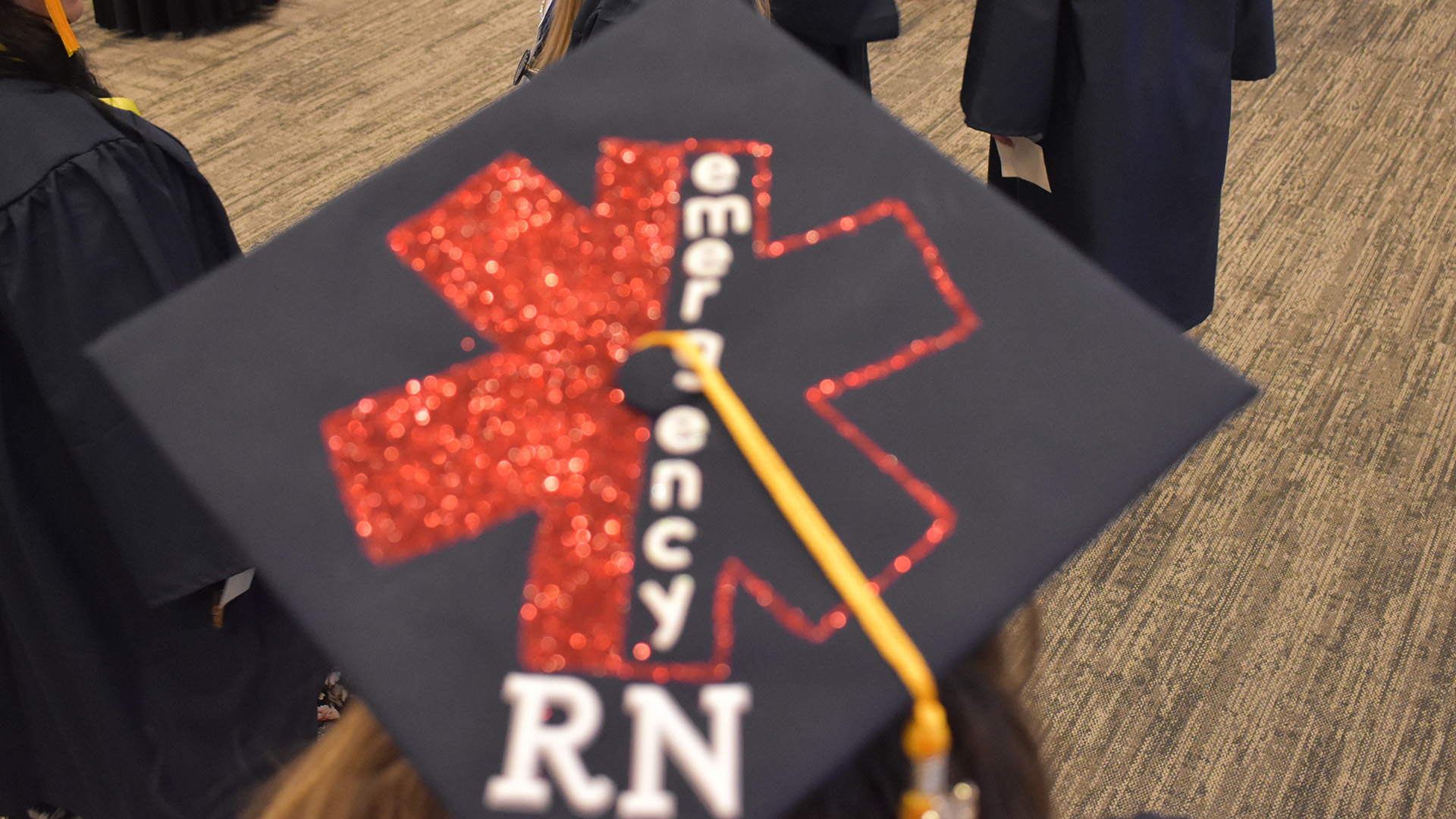 A mortar board at NTC's 2026 Commencement.