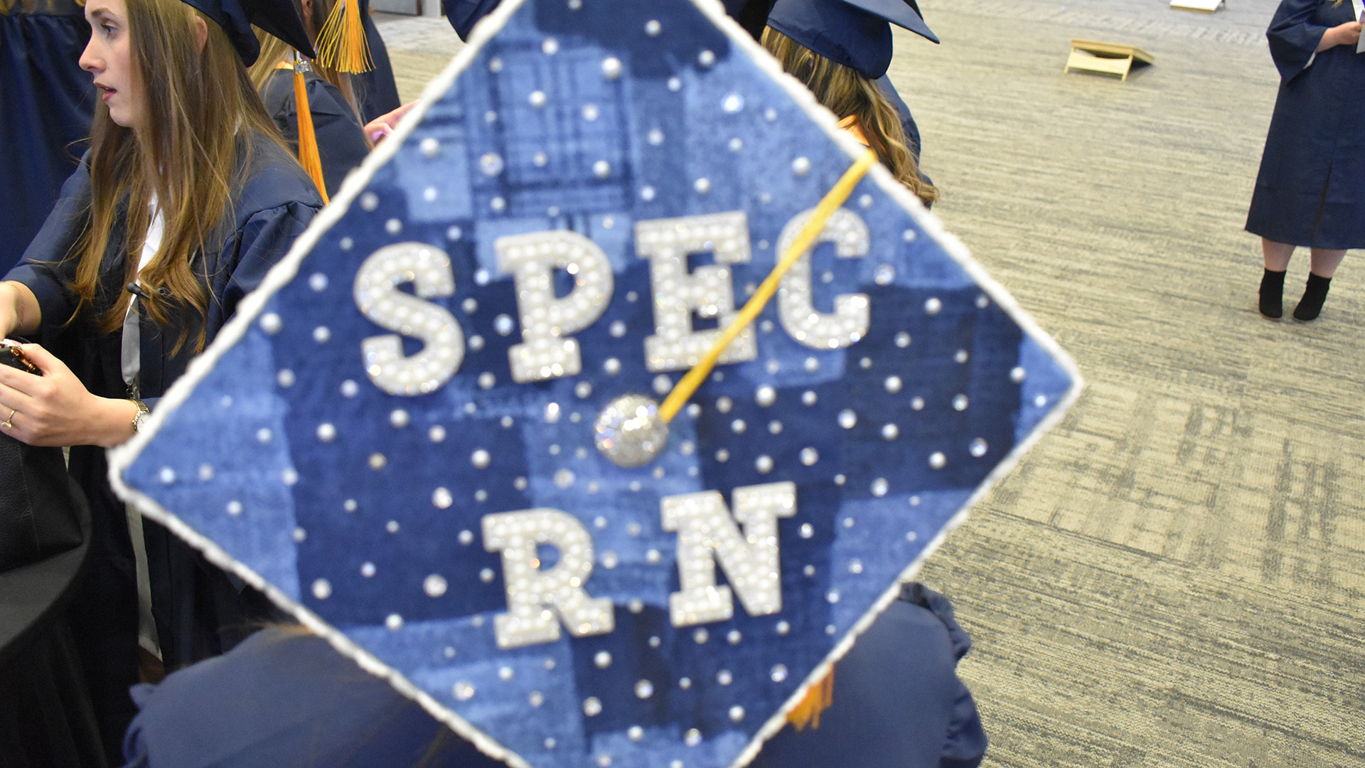 A mortar board at NTC's 2026 Commencement.