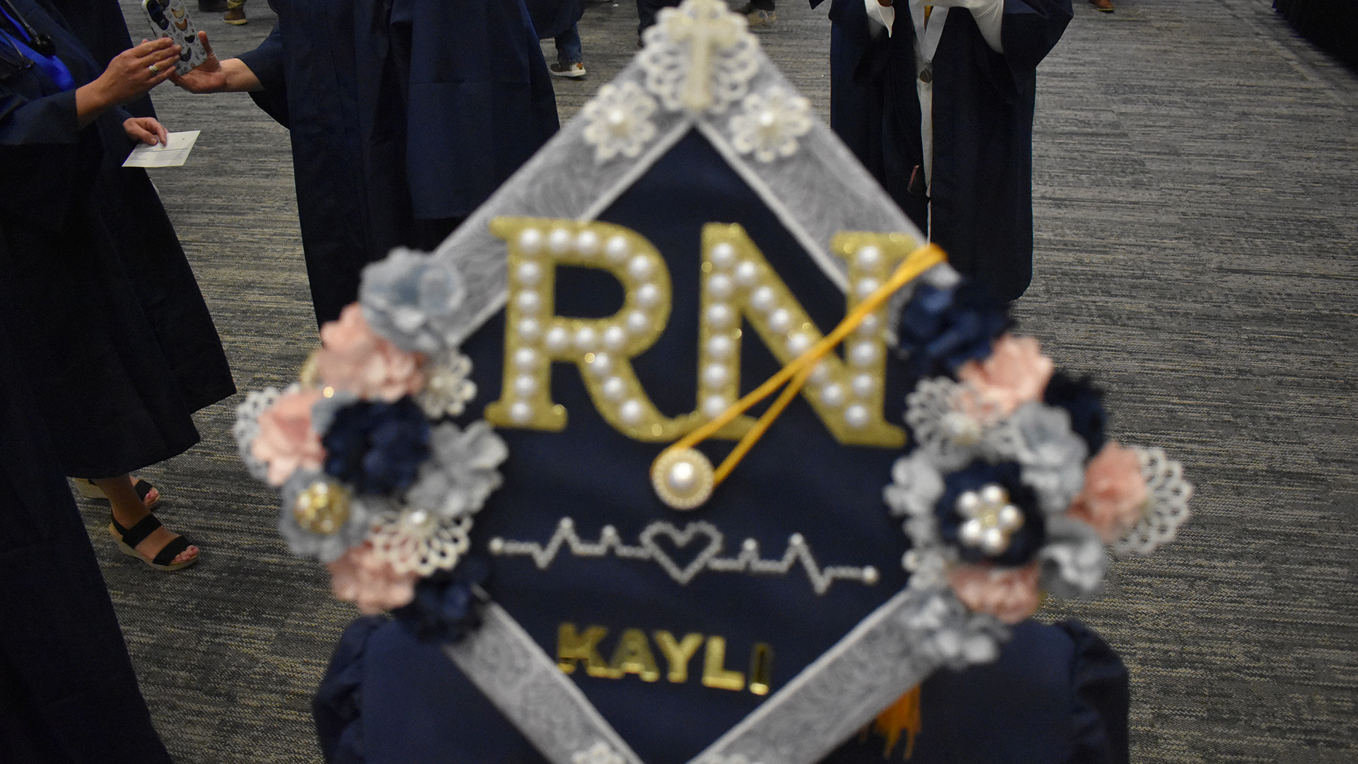 A mortar board at NTC's 2026 Commencement.