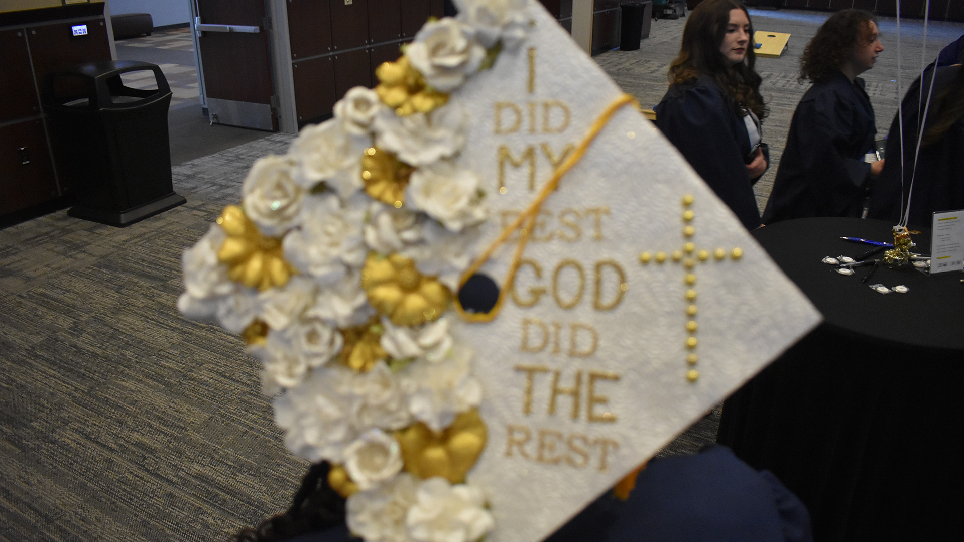 A mortar board at NTC's 2026 Commencement.
