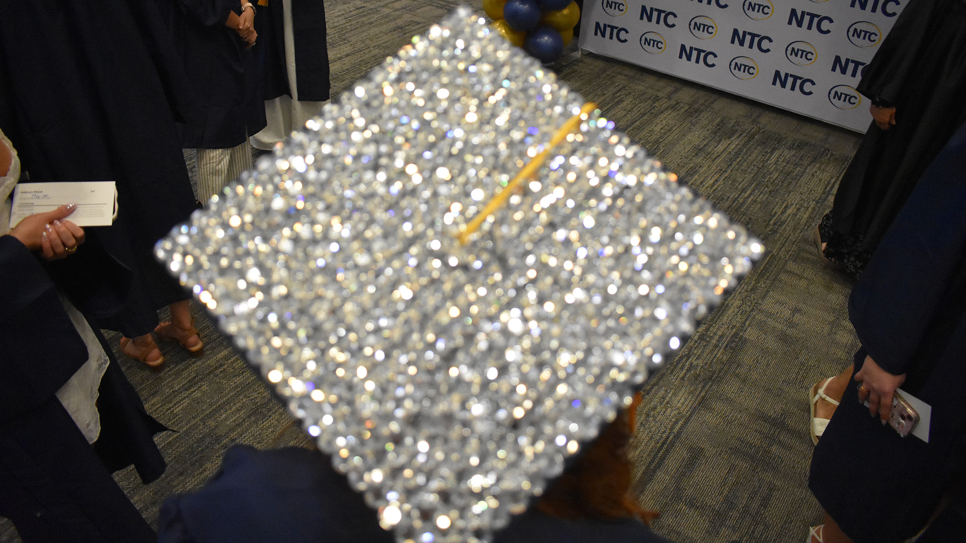 A mortar board at NTC's 2026 Commencement.