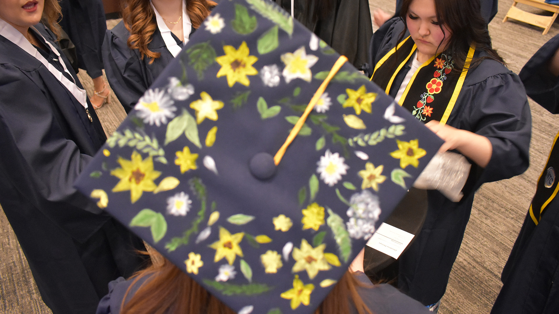 A mortar board at NTC's 2026 Commencement.