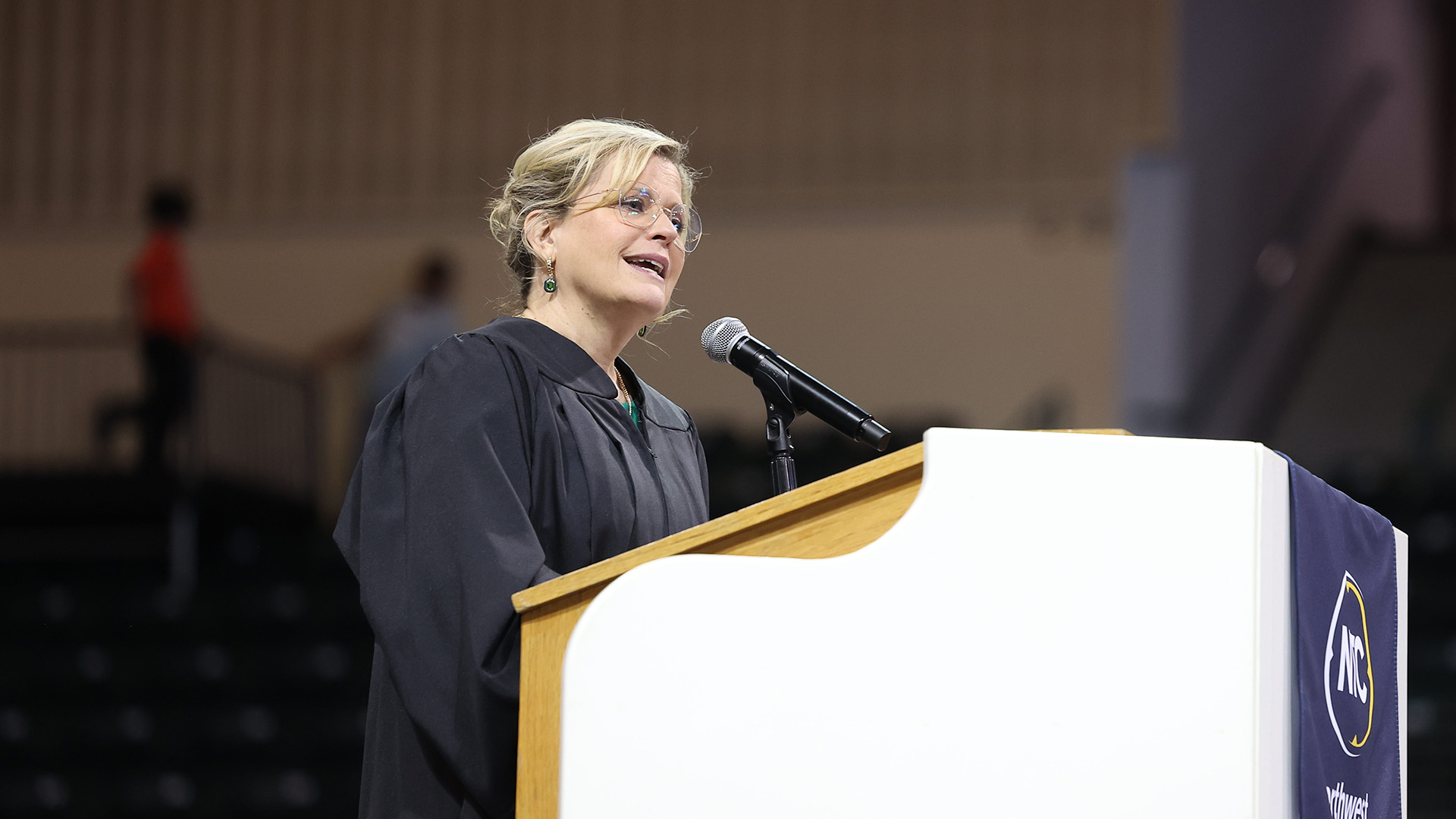 Karla Eischens speaks at NTC's 2026 Commencement ceremony.