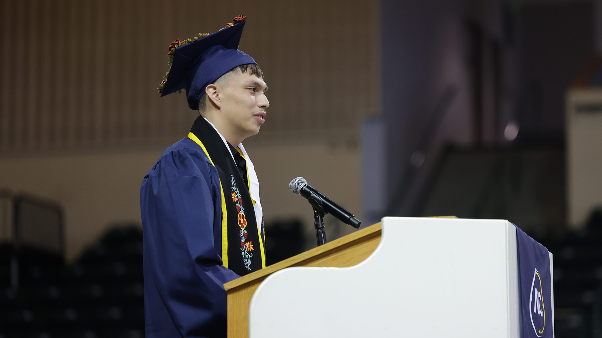Tyrell Jackson speaks at NTC's 2026 Commencement.