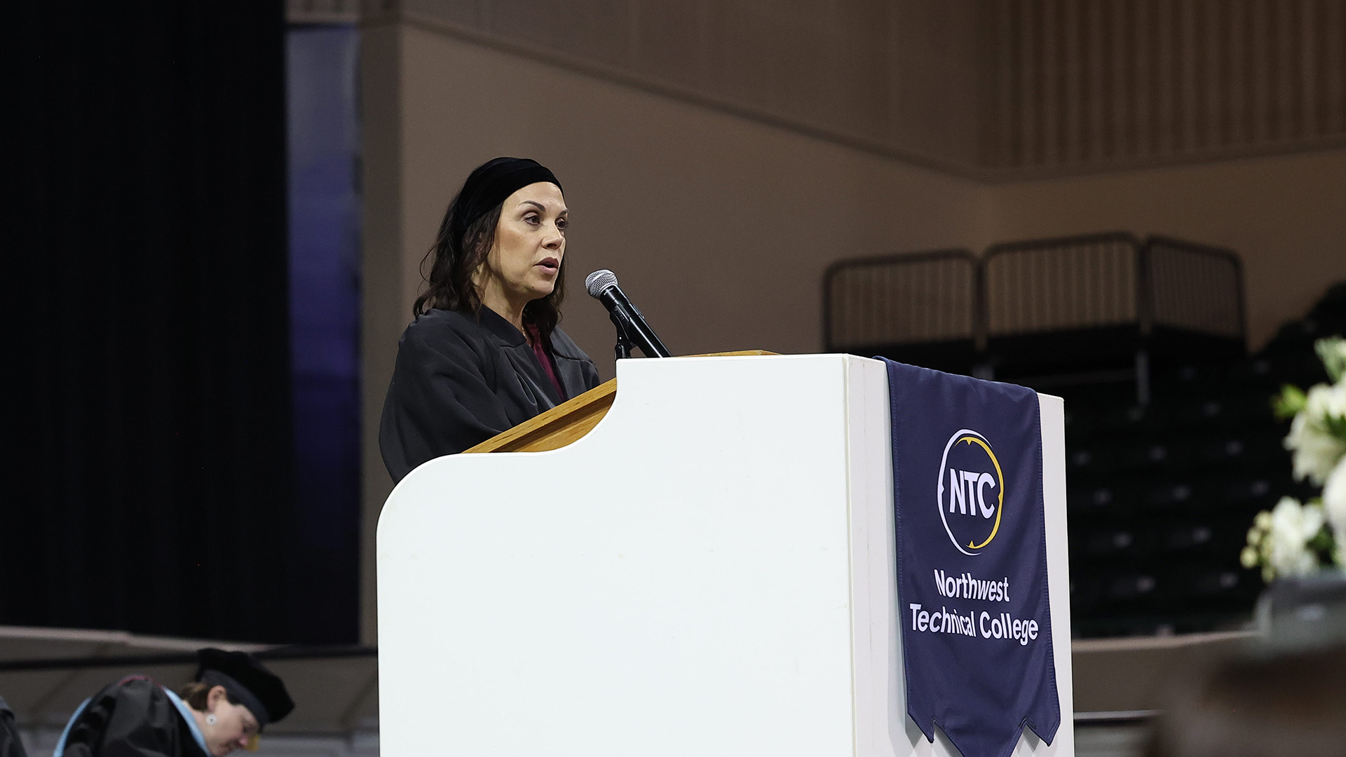 Jenny Neubeck speaks at NTC's 2026 Commencement ceremony.