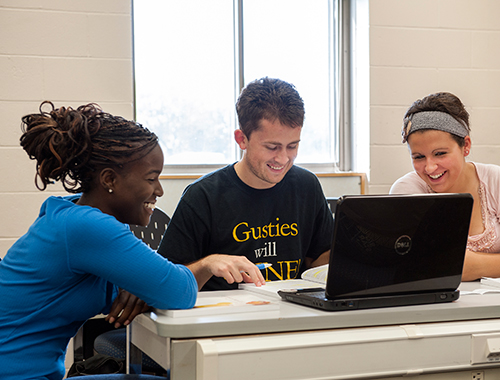 Students discussing a project