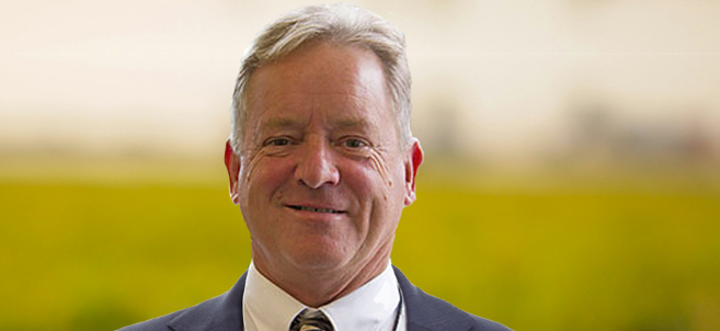 Portrait of executive financial director standing at office while looking at camera and smiling.