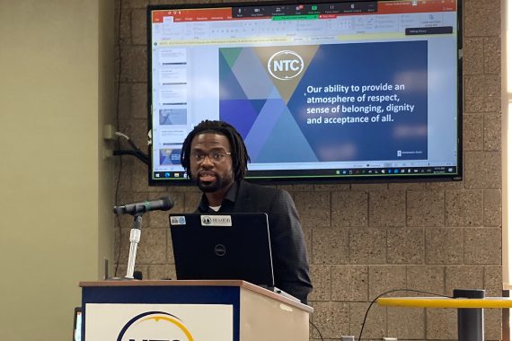 CDO Steven Parker presents during Admin Day