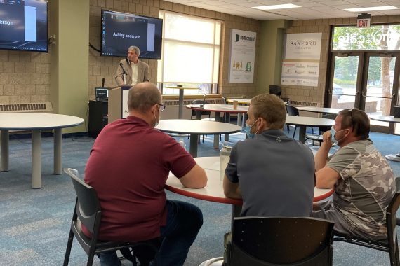 Darrin Strosahl presents during Admin Day