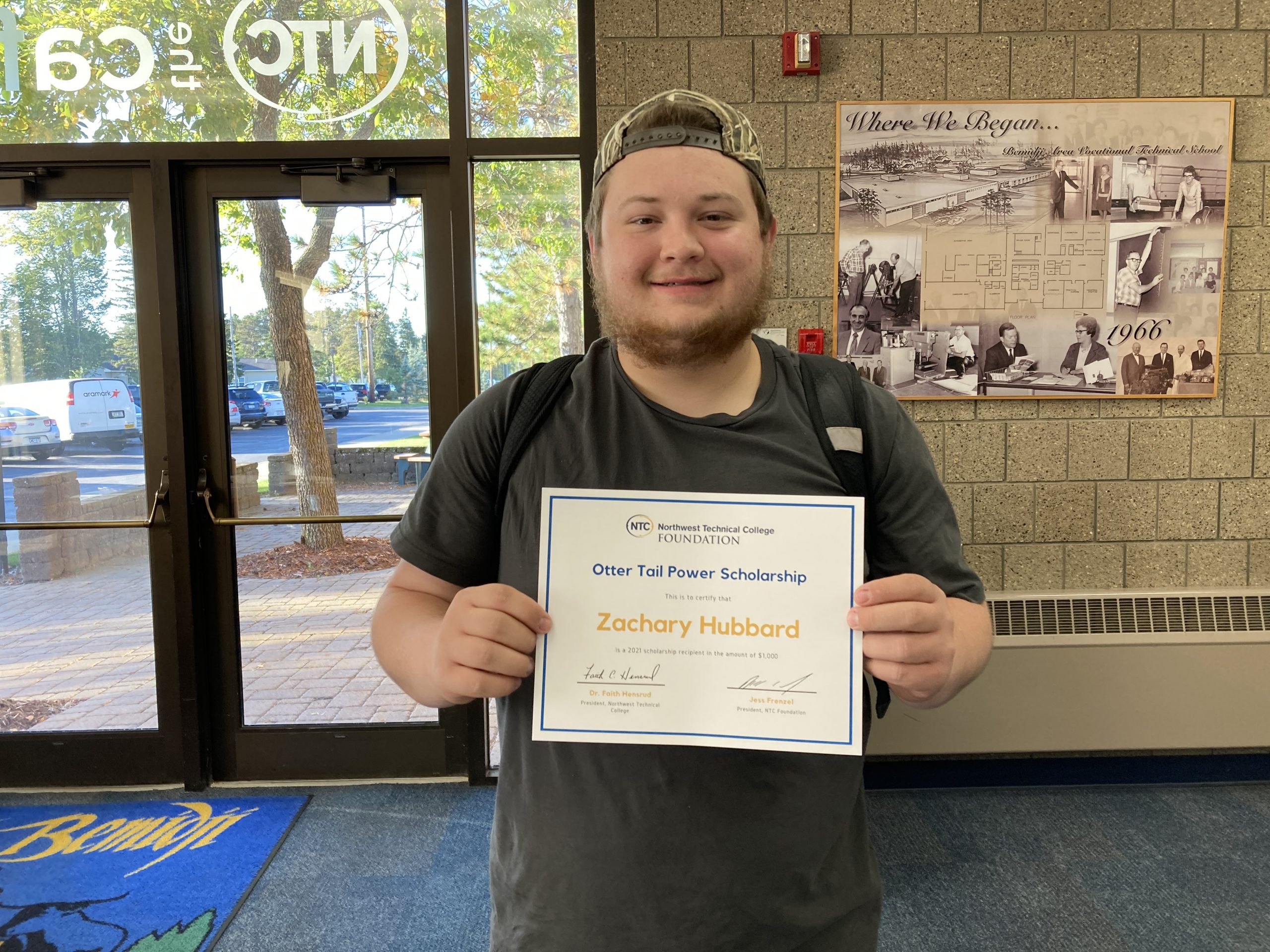 Zachary Hubbard, Otter Tail Power Scholarship award recipient