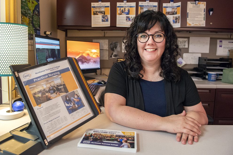 Melissa Heglund sitting in her office