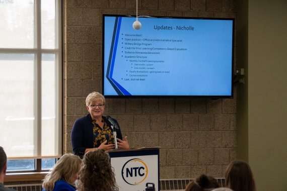 Nicholle Beiberdorf speaks to NTC staff