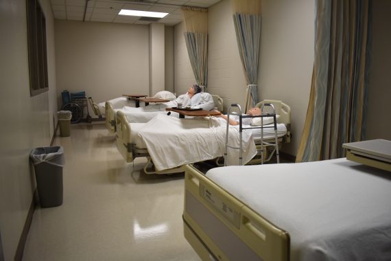 A look at the four beds in the Sanford/NTC Health Sciences Lab for CNA students at Bemidji High School