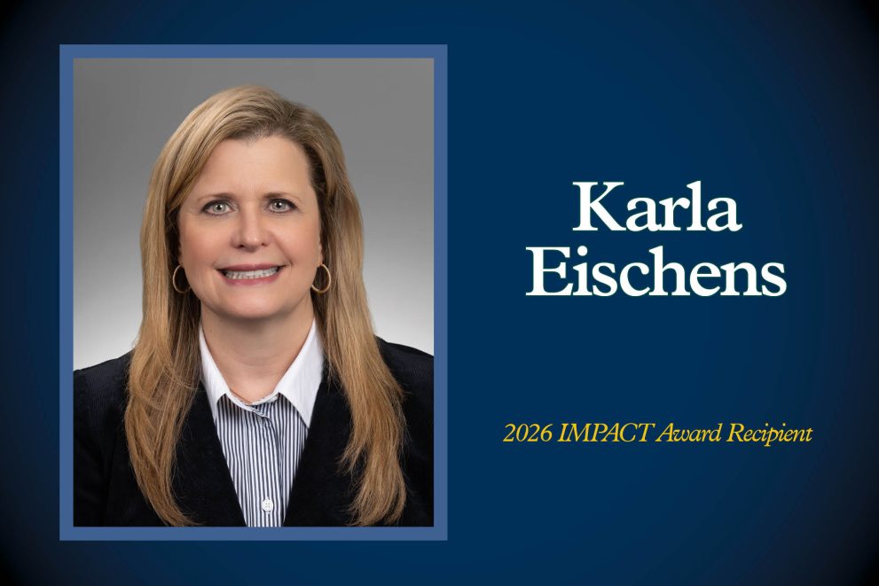 A portrait of Karla Eischens that includes her name and the text "2026 NTC IMPACT Award recipient"